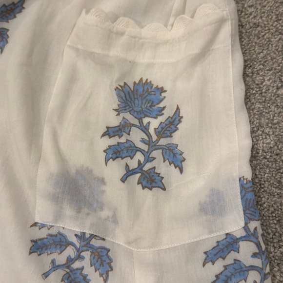 Juliet Dunn sailor blue gold rose tie shoulder maxi dress size medium/large NWOT - Picture 10 of 15